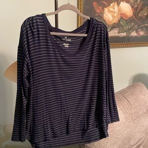 American eagle soft & sexy navy striped, small, long sleeves